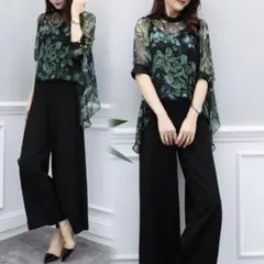 大きいサ お呼ばれ 結婚式 セットアップ ドレス パンツ ワイドパンツ