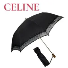 CELINE セリーヌ 折りたたみ日傘 マカダム柄 レース刺繍 2003年製 ②のサムネイル