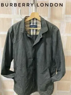 【即日発送】バーバリーロンドン フェイクレザージャケット USED グレー