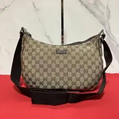 GUCCI グッチ GGキャンバス 三日月型 ショルダーバッグ ブラウンのサムネイル