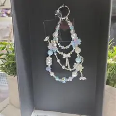 ハンドメイド パステルビーズストラップ 約10cm