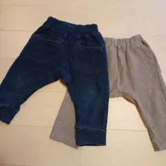 サマナルパンツ 2枚セット デニム風 グレー