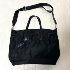 ZARA ザラ OL ナイロントートバッグ黒 ショルダー掛け付き