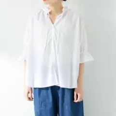 140】新品未使用タグつき！EJINエジン☆ボリュームスリーブブラウス白 