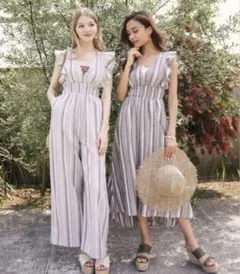 【To the sea】 ラッフルシャーリングワンピース ライトグレーのサムネイル