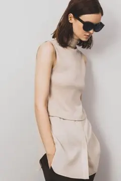 Theory 20aw モックネック異素材ノースリーブトップス