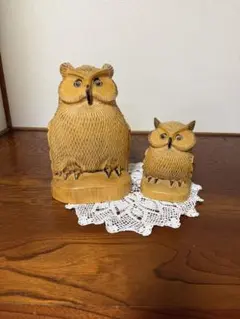 木彫り　名品フクロウ　銘木えんじゅ製 木彫り 名品フクロウ 銘木えんじゅ製 - メルカリ