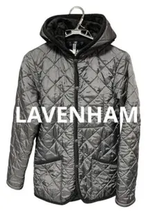 LAVENHAM キルティングジャケット ブラック フード付き　裏ボア　38