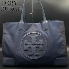 トリーバーチ エラ トートバッグ ロゴ ネイビー ナイロン