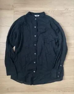 UNIQLO U ブラック 黒 シアー 長袖シャツ Sのサムネイル