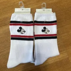 ディズニー ミッキーマウス ソックス 23-25cm 二組