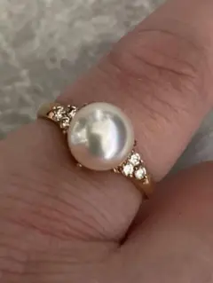 TASAKI リング パール K18 PG 11 号　ダイヤモンドのサムネイル