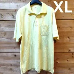 黄色のポロシャツ　大きいサイズ　XLイエロー　 刺繍ロゴ付き