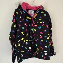 カラフル模様 フード付きジャケット　豹柄　スキーウェア　ボードウェア　冬　雪