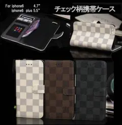 iPhone13 スマホケース　黒チェック柄のサムネイル