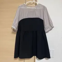 バイカラー チュニック 七分 3Lサイズ