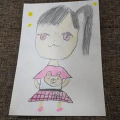 子どもが描いた絵　小学1年生　ぴんくちゃん　イラスト