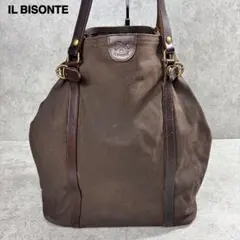 希少✨ IL BISONTE ヴィンテージキャンバス レザー トートバッグ