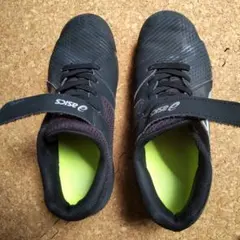 アシックス レーザービーム 21.5 スニーカー ベルクロ ブラック