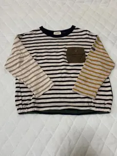 F.O.kids ボーダー 配色切替 長袖カットソー 110cm