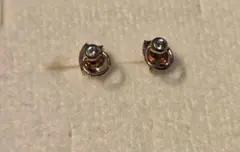 石付き フープ 丸 ピアス ゴールド シンプル 綺麗め