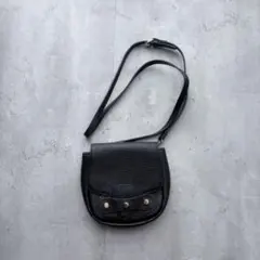 【Hashibami】ハシバミ レザーショルダーバッグ 牛革 黒