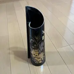 花瓶 陶器製 黒地 金彩 新品未使用のサムネイル