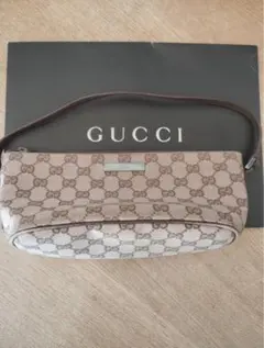 GUCCI GGパターン ピンクベージュハンドバッグ