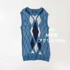 00s アーガイル柄アクリルニットベスト ヴィンテージ 古着