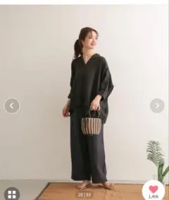 新品　アーバンリサーチ　DOORS テンセルリネンイージーパンツ 黒 Mサイズ