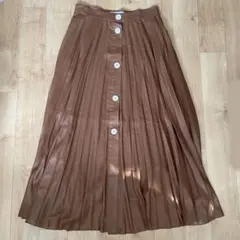 【新品】ZARA ブラウン プリーツ スカート 茶 S