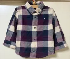【お値下げ】トミーヒルフィガー 80センチ フランネル素材　長袖チェックシャツ