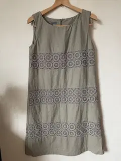 LAURA ASHLEY ノースリーブワンピース レース切替のサムネイル