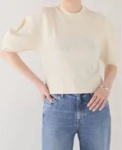 Spick&Span ボリュームスリーブニット アイボリー