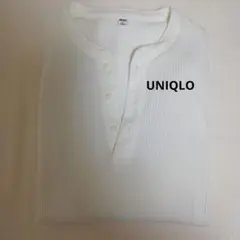UNIQLO ワッフルヘンリーネックT 長袖 ホワイト Mのサムネイル