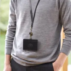 STARBUCKS リール付きパスケース ブラック