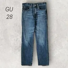 ジーユー GU ストレートジーンズ【28】ブルー デニム
