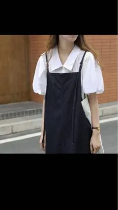 デニムサロペットスカート