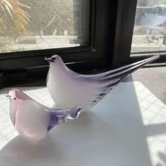 ⑧鳥の置物　ガラス製