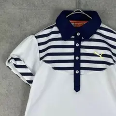 PUMA プーマ 半袖ポロシャツ ボーダー ゴルフウェア バイカラー