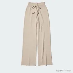 新品　UNIQLO ウォッシャブルニットリブパンツ　マタニティウェア　ベージュ