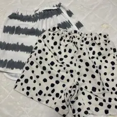 ハーフパンツ2点セット（ストライプ・水玉）