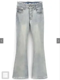 新品タグ付き‼️GRL ウエストレースフレアデニムパンツ[ks066]‪ S