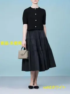 VALENTINO ヴァレンティノ☆バイカラー首リボンサマーニット☆パネル