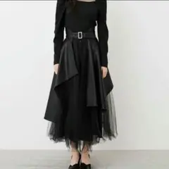 本日のみ値下げ‼️rienda 2WAYレイヤードチュール フレアスカート