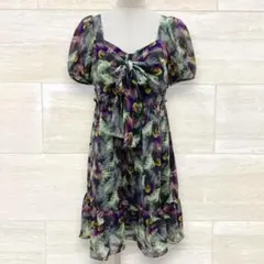 大人可愛い✨ ジルバイジルスチュアート ワンピース 総柄 リボン 美品 M