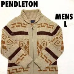 70s〜80s ペンドルトン ネイティブ柄　カウチンニット　メンズLサイズのサムネイル