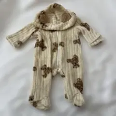 クマ模様ロンパース 1〜3m アウター　ベビー