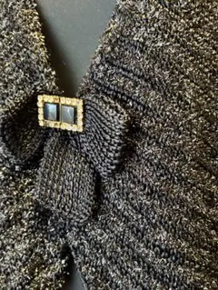 さらに値下げ‼️ ❇リボン付きビジュー ニットラメカーディガン