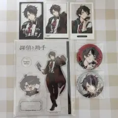 三枝明那 探偵と助手 チェキ風カード 缶バッジセット アクリルスタンド アクスタ